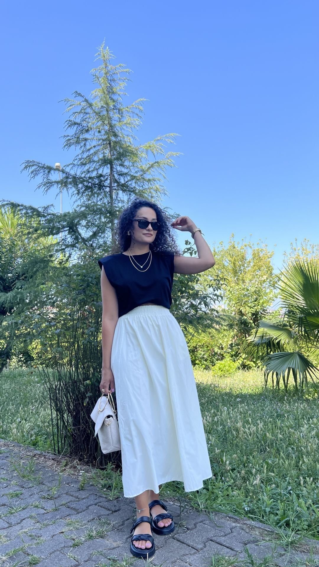 Poplin Kumaş  Beyaz Etek