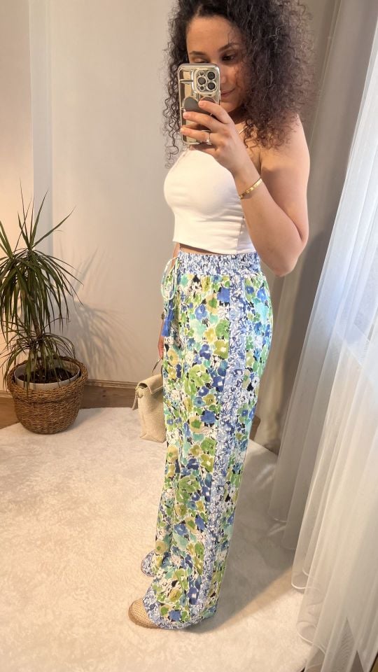 Floral Desen Pantolon