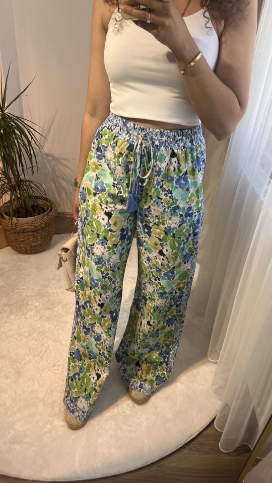 Floral Desen Pantolon