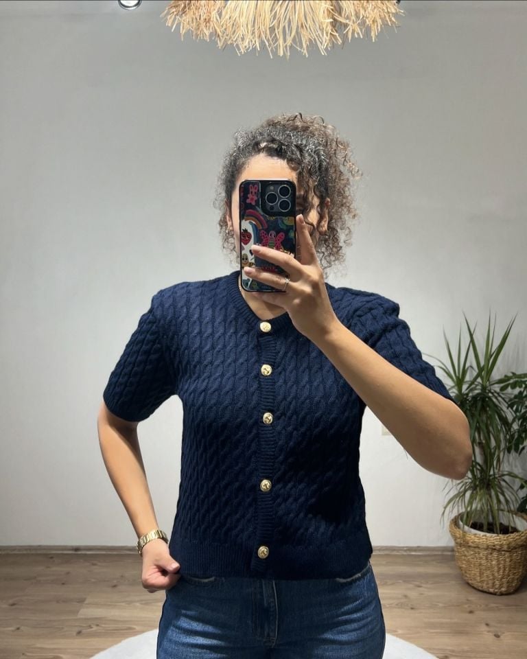 LACİVERT ÖRME HIRKA
