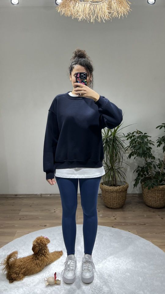 Lacivert Basic Sweatshirt