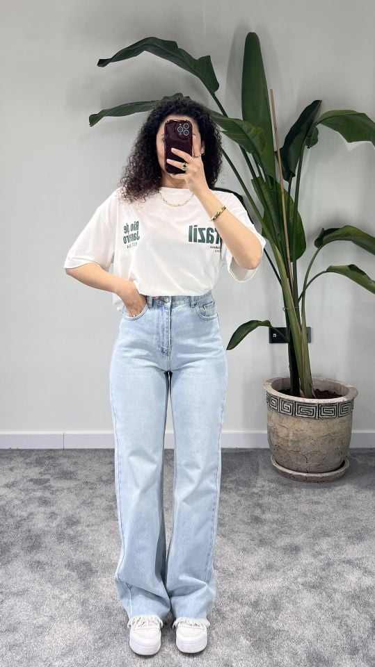 Buz Mavisi Wide Leg Jean