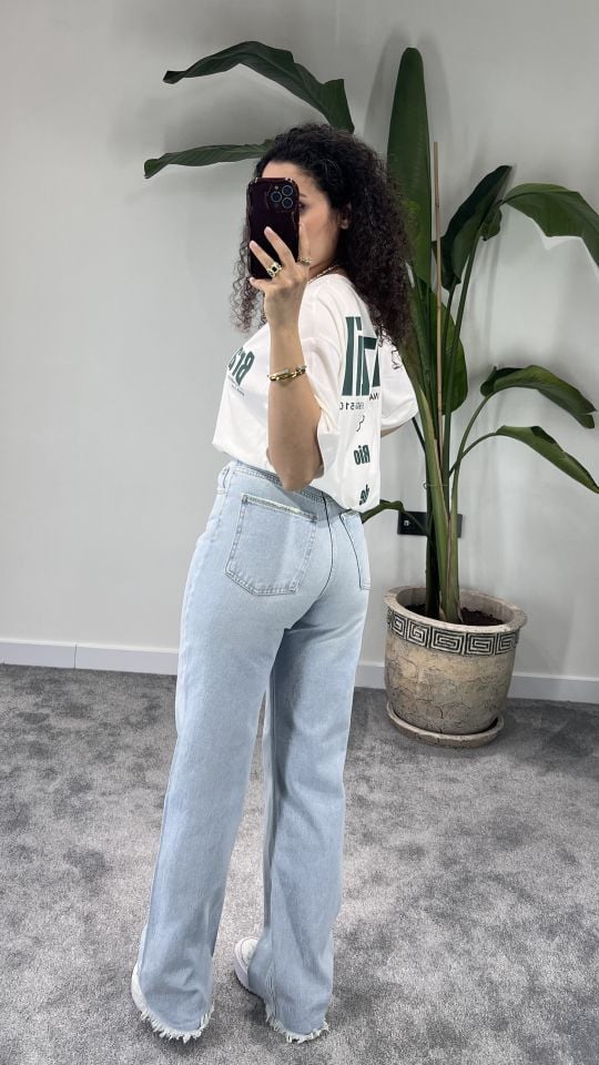 Buz Mavisi Wide Leg Jean