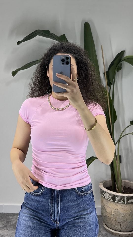 Şeker Pembe Büzgülü Bady