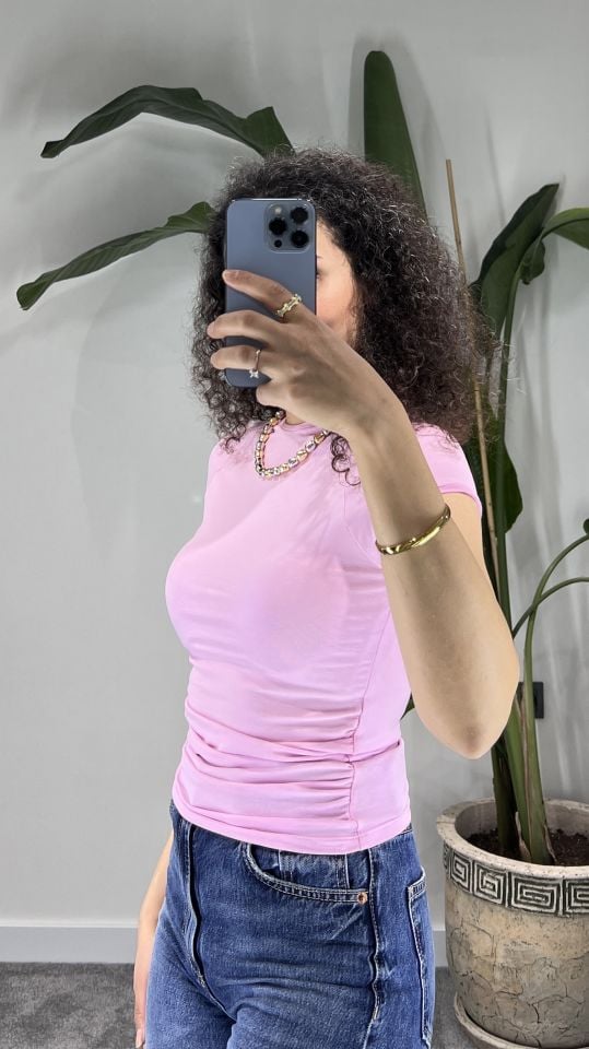 Şeker Pembe Büzgülü Bady