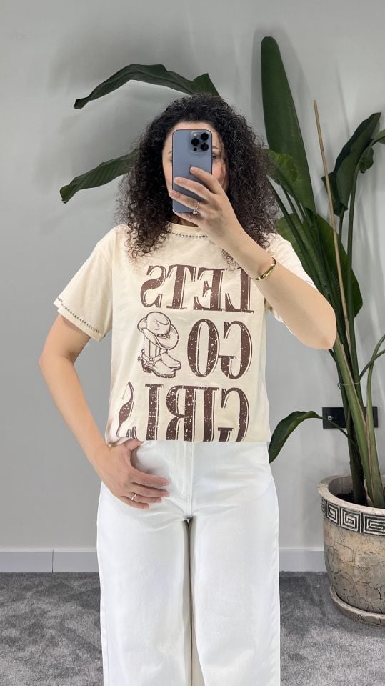 Bej Lets Go Girl Tshirt