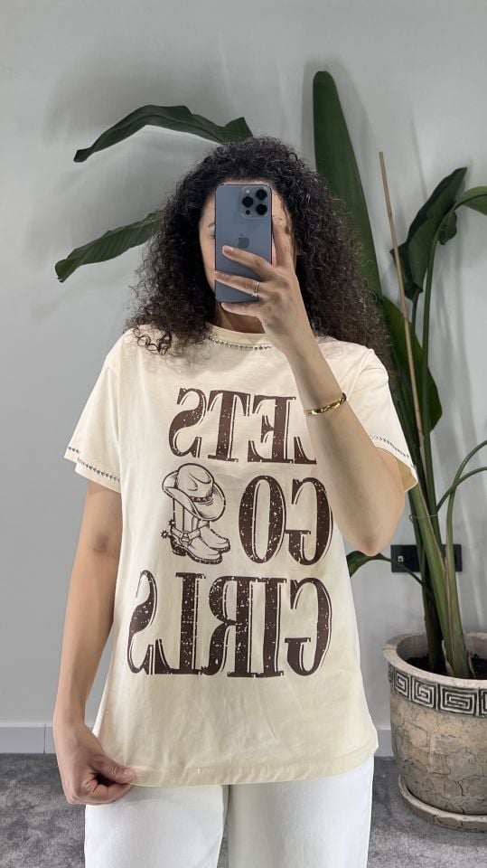 Bej Lets Go Girl Tshirt