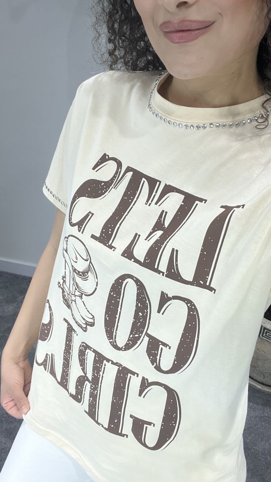Bej Lets Go Girl Tshirt