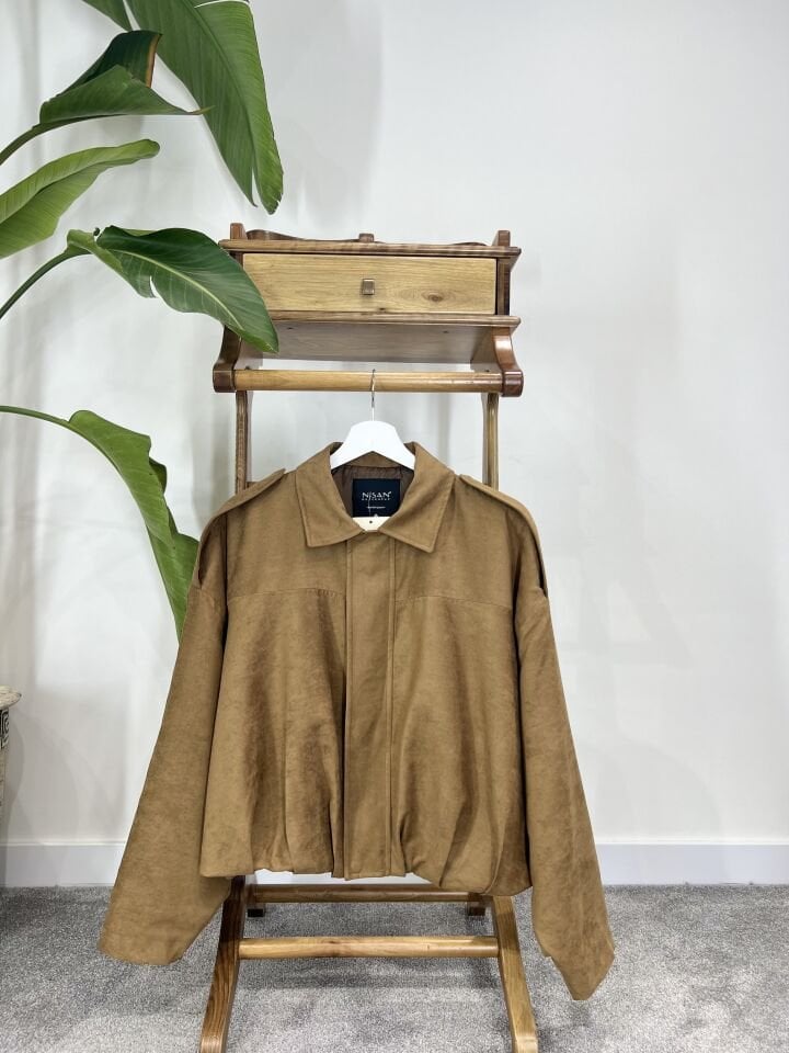 Oversize Süet Bomber Ceket