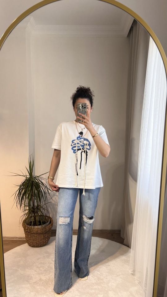 Quzu Fermuar Detaylı İpli Tasarım Tshirt